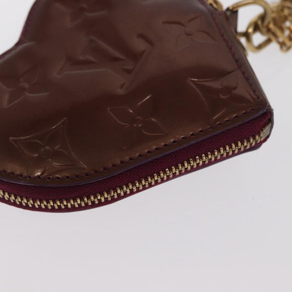 LOUIS VUITTON Vernis Porte Monnaie Coeur Coin Purse Violet M93563 Auth hk3392