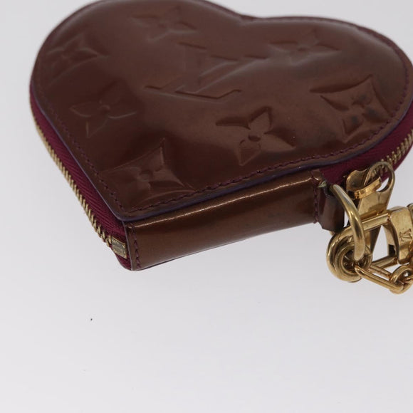 LOUIS VUITTON Vernis Porte Monnaie Coeur Coin Purse Violet M93563 Auth hk3392