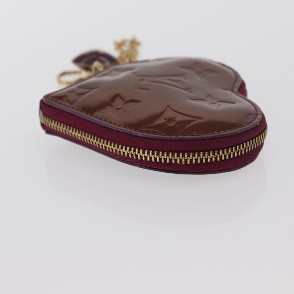LOUIS VUITTON Vernis Porte Monnaie Coeur Coin Purse Violet M93563 Auth hk3392