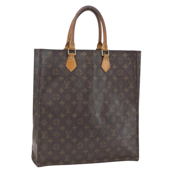 LOUIS VUITTON Monogram Sac Plat Hand Bag M51140 LV Auth hk3417