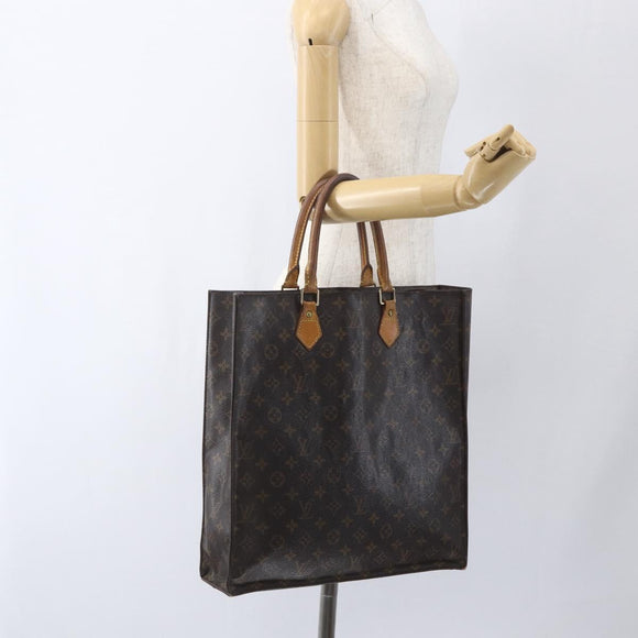 LOUIS VUITTON Monogram Sac Plat Hand Bag M51140 LV Auth hk3417