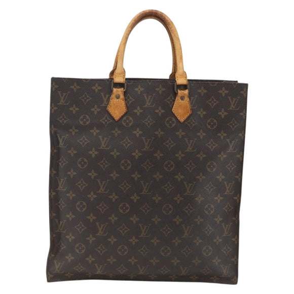 LOUIS VUITTON Monogram Sac Plat Hand Bag M51140 LV Auth hk3418