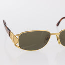 FENDI Sunglasses metal Gold Tone Auth hk3433-4