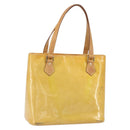 LOUIS VUITTON Monogram Vernis Houston Hand Bag Beige M91004 LV Auth hk3455-1