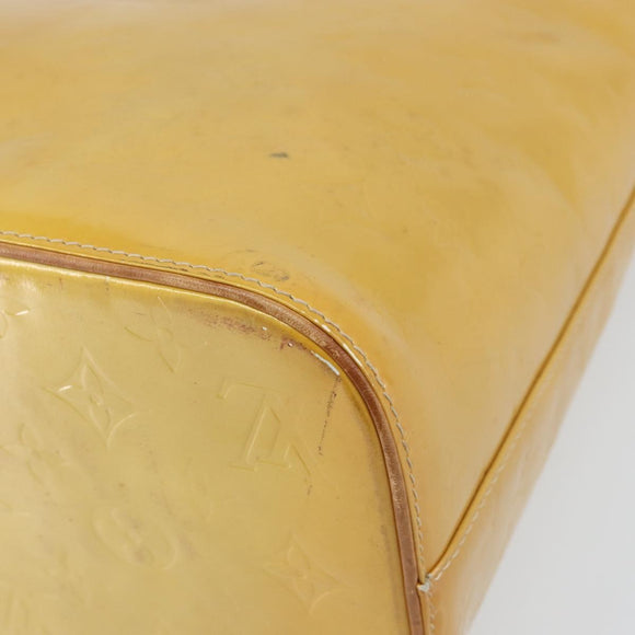 LOUIS VUITTON Monogram Vernis Houston Hand Bag Beige M91004 LV Auth hk3455