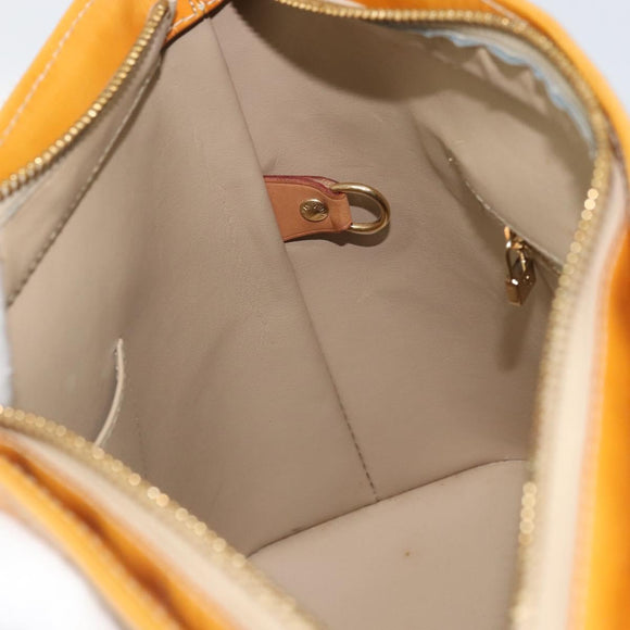 LOUIS VUITTON Monogram Vernis Houston Hand Bag Beige M91004 LV Auth hk3455
