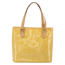 LOUIS VUITTON Monogram Vernis Houston Hand Bag Beige M91004 LV Auth hk3455-2