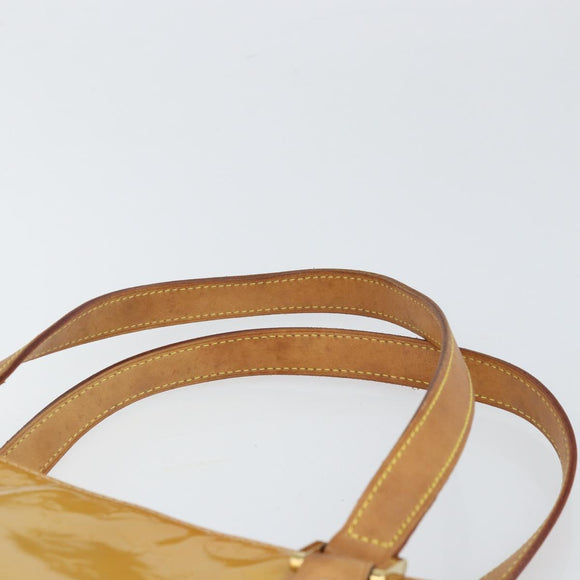 LOUIS VUITTON Monogram Vernis Houston Hand Bag Beige M91004 LV Auth hk3455