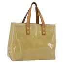 LOUIS VUITTON Monogram Vernis Reade PM Hand Bag Beige M91334 LV Auth hk3457-1