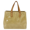 LOUIS VUITTON Monogram Vernis Reade PM Hand Bag Beige M91334 LV Auth hk3457-3