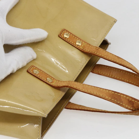 LOUIS VUITTON Monogram Vernis Reade PM Hand Bag Beige M91334 LV Auth hk3457