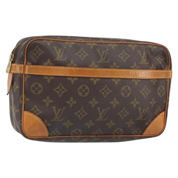 LOUIS VUITTON Monogram Compiegne 28 Clutch Bag M51845 LV Auth hk3465