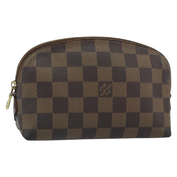 LOUIS VUITTON Damier Ebene Pochette Cosmetic PM Pouch N47516 LV Auth hk3473