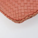 BOTTEGA VENETA INTRECCIATO Hobo Hand Bag Leather Pink Gold Auth hk3480A-14