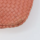 BOTTEGA VENETA INTRECCIATO Hobo Hand Bag Leather Pink Gold Auth hk3480A-16