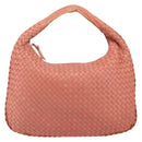 BOTTEGA VENETA INTRECCIATO Hobo Hand Bag Leather Pink Gold Auth hk3480A-13