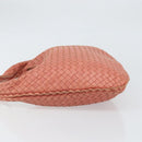 BOTTEGA VENETA INTRECCIATO Hobo Hand Bag Leather Pink Gold Auth hk3480A-4