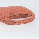 BOTTEGA VENETA INTRECCIATO Hobo Hand Bag Leather Pink Gold Auth hk3480A-7