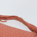 BOTTEGA VENETA INTRECCIATO Hobo Hand Bag Leather Pink Gold Auth hk3480A-8