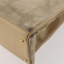 GUCCI Bamboo Tragetasche Wildleder 2-Wege Beige Gold 002 123 0322 Auth hk3487-16