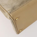 GUCCI Bamboo Tragetasche Wildleder 2-Wege Beige Gold 002 123 0322 Auth hk3487-17