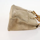GUCCI Bamboo Tragetasche Wildleder 2-Wege Beige Gold 002 123 0322 Auth hk3487-3