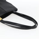BURBERRY Tote Bag Leather Black Gold Auth hk3488-7