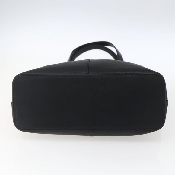 BURBERRY Tote Bag Leather Black Gold Auth hk3488