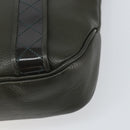 BURBERRY Shoulder Bag Leather Khaki Gold Auth hk3489-15