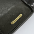 BURBERRY Shoulder Bag Leather Khaki Gold Auth hk3489-17