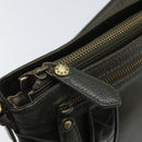BURBERRY Shoulder Bag Leather Khaki Gold Auth hk3489-10