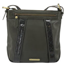 BURBERRY Shoulder Bag Leather Khaki Gold Auth hk3489-13