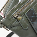 BURBERRY Shoulder Bag Leather Khaki Gold Auth hk3489-23