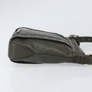 BURBERRY Shoulder Bag Leather Khaki Gold Auth hk3489-3