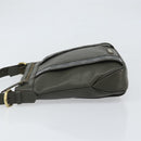 BURBERRY Shoulder Bag Leather Khaki Gold Auth hk3489-4