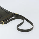 BURBERRY Shoulder Bag Leather Khaki Gold Auth hk3489-7