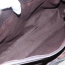 CELINE Boogie bag Hand Bag Leather Dark Brown Silver Auth hk3492-22