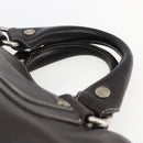 CELINE Boogie bag Hand Bag Leather Dark Brown Silver Auth hk3492-8