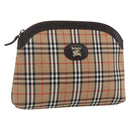Burberrys Nova Check Pouch Canvas Beige Auth hk3493-1