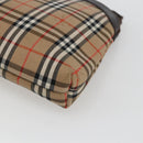 Burberrys Nova Check Pouch Canvas Beige Auth hk3493-15