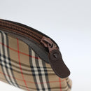 Burberrys Nova Check Pouch Canvas Beige Auth hk3493-8