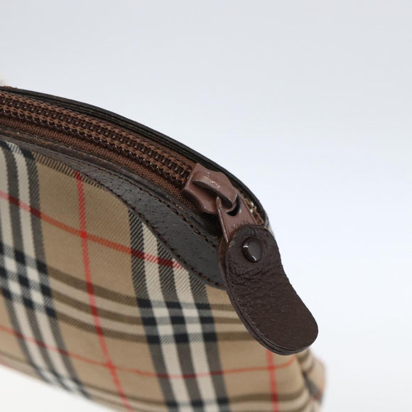 Burberrys Nova Check Pouch Canvas Beige Auth hk3493
