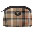 Burberrys Nova Check Pouch Canvas Beige Auth hk3493-13