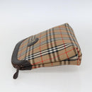 Burberrys Nova Check Pouch Canvas Beige Auth hk3493-3