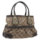 GUCCI GG Crystal Tote Bag Coated Canvas Gold Beige 223964 Auth hk3494-1