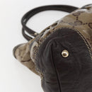 GUCCI GG Crystal Tote Bag Coated Canvas Gold Beige 223964 Auth hk3494-13