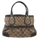 GUCCI GG Crystal Tote Bag Coated Canvas Gold Beige 223964 Auth hk3494-2