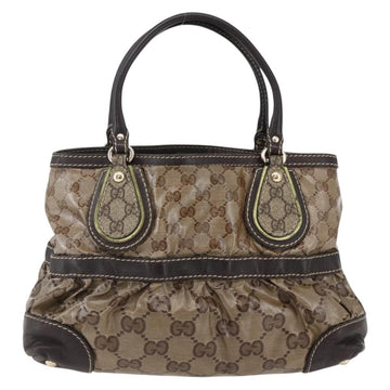 GUCCI GG Crystal Tote Bag Coated Canvas Gold Beige 223964 Auth hk3494 - 0