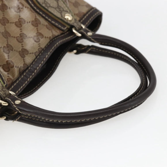 GUCCI GG Crystal Tote Bag Coated Canvas Gold Beige 223964 Auth hk3494