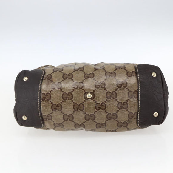 GUCCI GG Crystal Tote Bag Coated Canvas Gold Beige 223964 Auth hk3494
